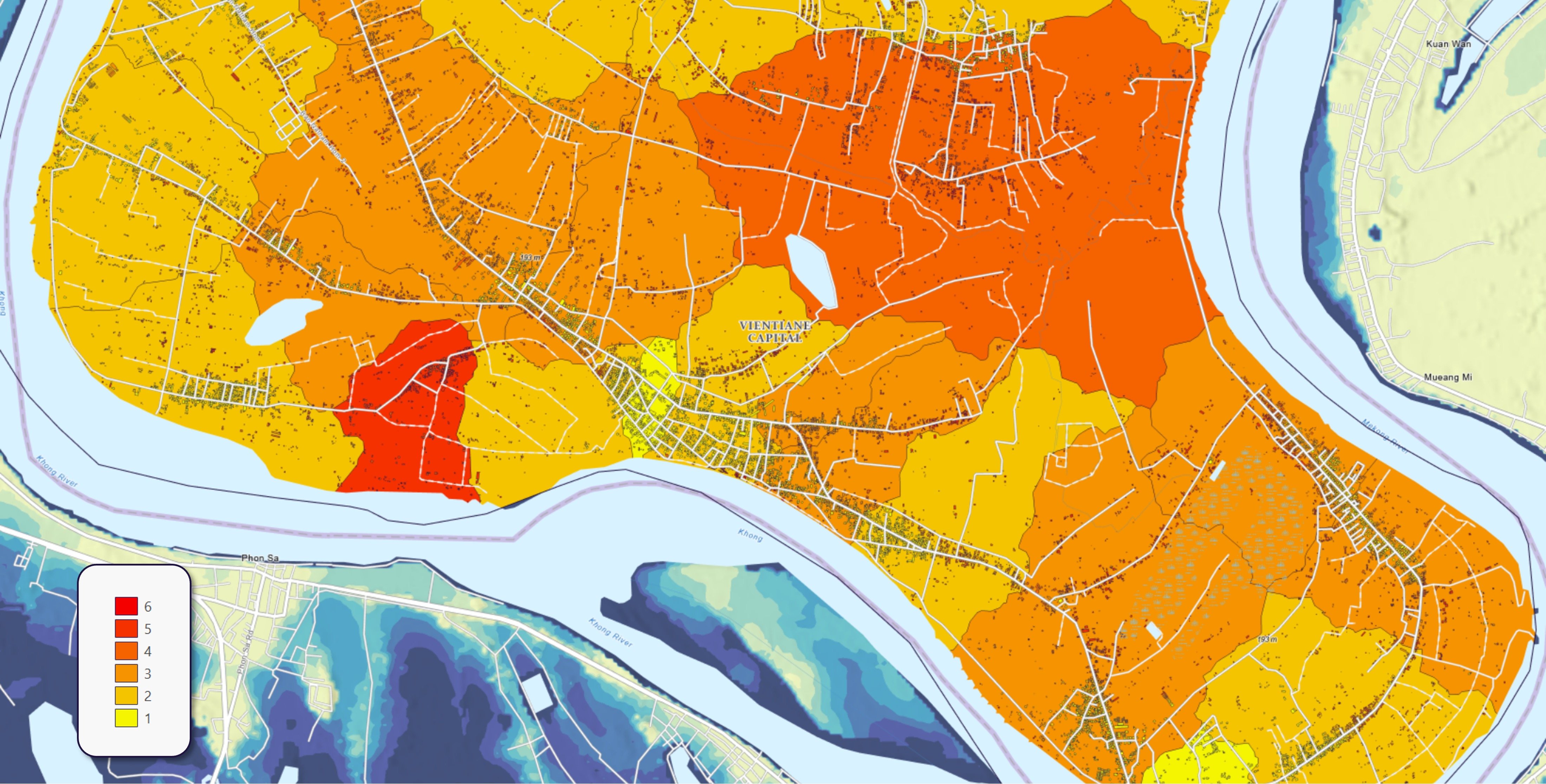 Map of Building exposure per village.